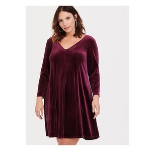 Burgundy torrid velvet dress torrid size 5 5x